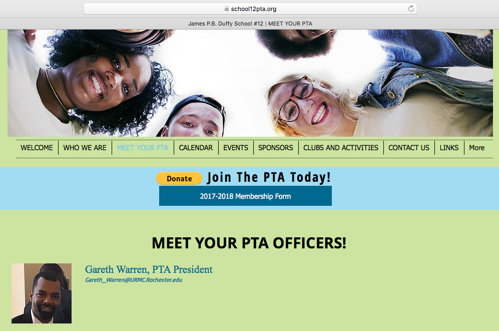 Dr. Warren PTA President Elementary School #12. Rochester NY.